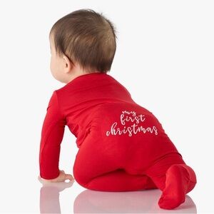 Pottery Barn Red Kids Pajama Footies “My First Christmas”